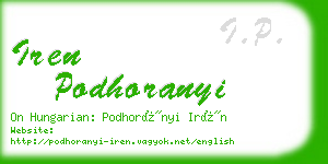 iren podhoranyi business card
